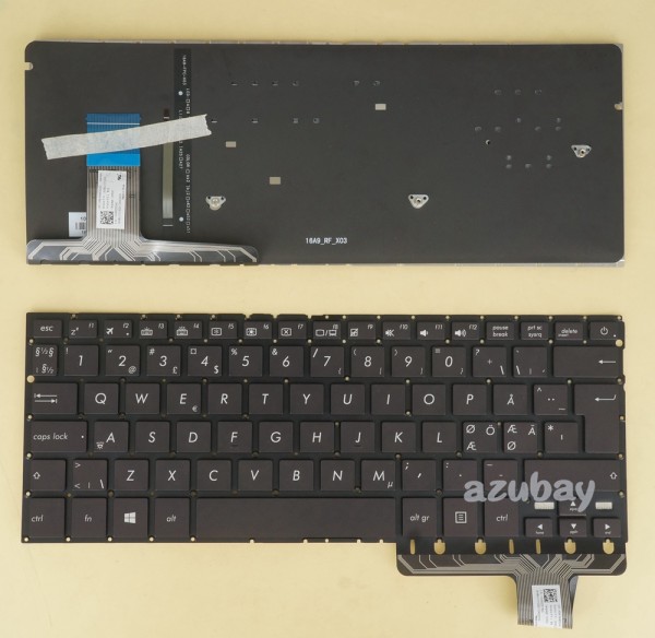 Scandinavian Nordic SD FI DK NW Keyboard for Laptop ASUS ZenBook UX330UA U3000UA, Backlit, Black