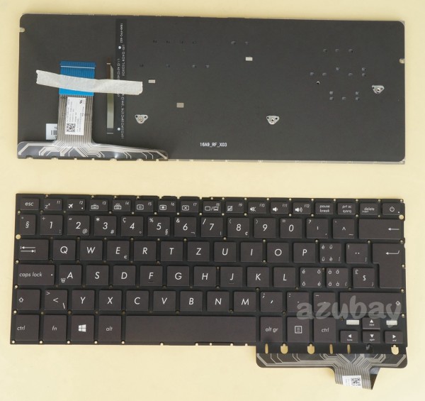 Swiss QWERTZ Tastatur Keyboard For Laptop ASUS ZenBook UX330UA U3000UA, Backlit, Black