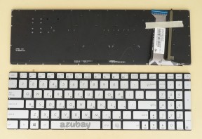 Hebrew Keyboard Israel HE HB מקלדת עברית for Laptop Asus N551 N551J N551JB Silver,With Backlight