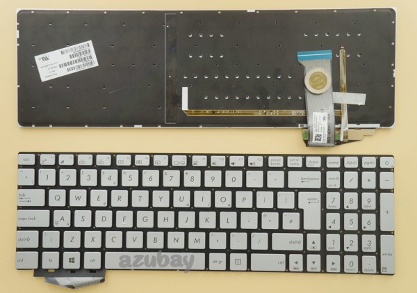UK GB British Keyboard for Laptop Asus N551 N551J N551JB N551JK Silver,With Backlight