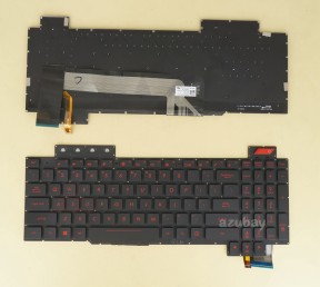 US UI English Keyboard for Laptop ASUS FX503 FX503VD FX503VM, Red Backlight, Black