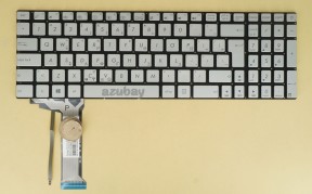 Greek Keyboard GK Ελληνικό πληκτρολόγιο for Laptop Asus N551 N551J N551JB Silver,With Backlight