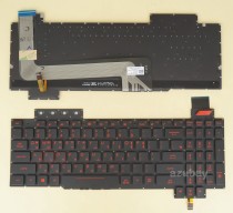 Korean KR & US Keyboard for Laptop ASUS FX503 FX503VD FX503VM, Red Backlight, Black