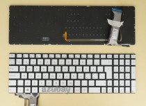 Scandinavian Nordic SD FI DK NW Keyboard for Laptop Asus N551 N551J Silver,With Backlight