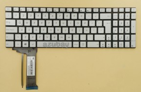Latin LAS Spanish Keyboard Español Teclado for Laptop Asus N551 N551J Silver,With Backlight