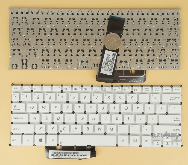 US UI English Keyboard for Laptop Asus F200CA F200LA F200MA R202CA White