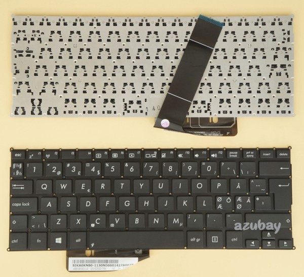 Scandinavian Nordic SD FI DK NW Keyboard for Laptop Asus F200CA F200LA F200MA Black