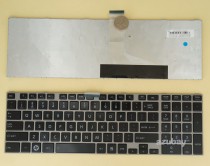 US UI English Keyboard for Toshiba Satellite C850 C850D C855 C855D C870 Black with Silver Frame