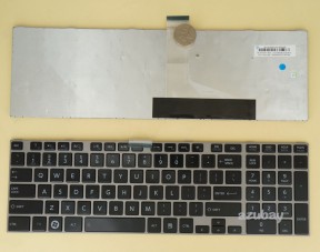 US UI English Keyboard for Toshiba Satellite C850 C850D C855 C855D C870 Black with Silver Frame