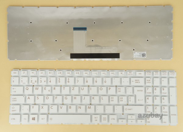 Swiss QWERTZ Tastatur Keyboard For Toshiba Satellite C55T-C C70-C L50-B L50-C White, No Frame
