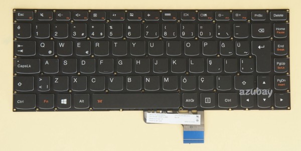 Turkish Keyboard TR Türkçe klavye for Lenovo Yoga 2 13, Yoga 3 14, Yoga 3 14 1470, Yoga 700-14ISK, Ideapad 500s-13isk, E31-70, E31-80, U31-70, Black with Backlit