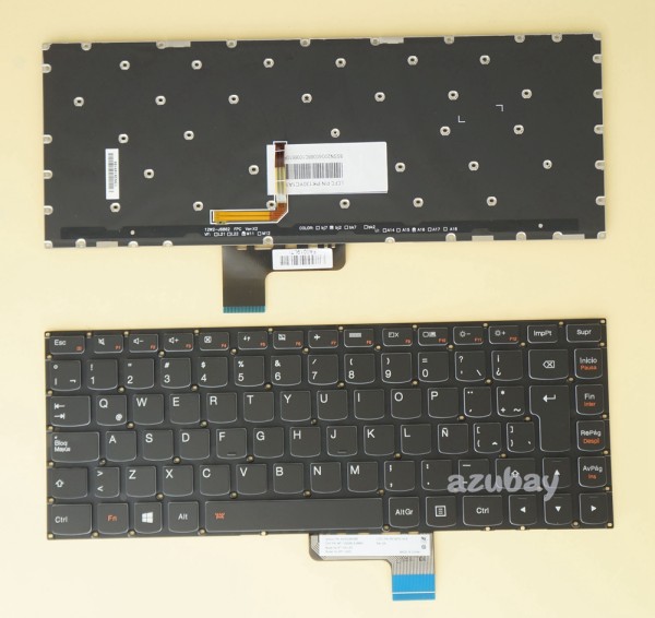 Latin LAS Spanish Keyboard LA Teclado for Lenovo Yoga 2 13, Yoga 3 14 Black with Backlit