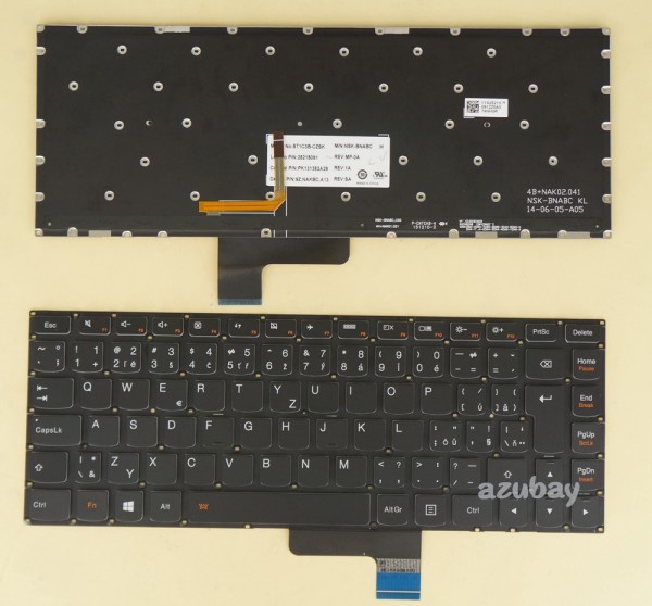 Czech Slovak Keyboard klávesnice For Lenovo Yoga 2 13, Yoga 3 14 Black with Backlit