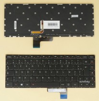 French AZERTY Français Keyboard For Lenovo Yoga 2 13, Yoga 3 14 Black With white edge key, with Backlit