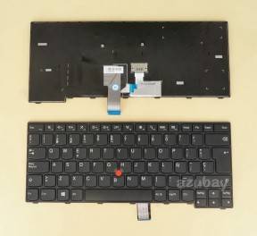 Spanish Keyboard SP Español Teclado for Laptop Lenovo Thinkpad E470 ( Type 20H1, 20H2 ),  E470c E475 ( Type 20H4 ) 01AX050 01AX090 01AX010, Black with Frame