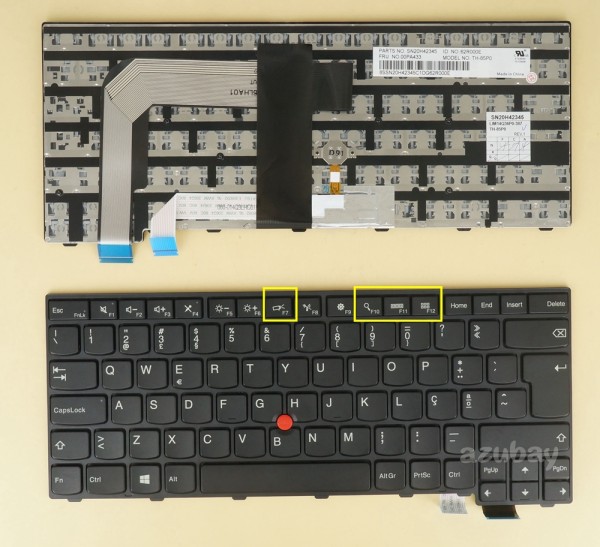 Portuguese Keyboard PT Português Teclado for Lenovo Thinkpad T460S (Type 20F9 20FA) , T470S (Type 20HF 20HG 20JS 20JT), 13 Gen 1 ( Type 20GJ 20JK), 13 Gen 2 (Type 20J1 20J2) , Black with Black Frame
