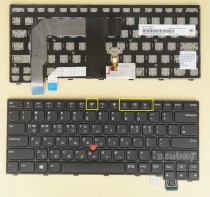 Korean KR & US Keyboard for Lenovo Thinkpad T470S (Type 20HF 20HG 20JS 20JT), T460S (Type 20F9 20FA) , 13 Gen 1 ( Type 20GJ 20JK), 13 Gen 2 (Type 20J1 20J2) 01EN673 01EN632 Black with Black Frame