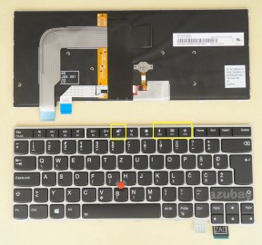 Slovenian SL Croatian Keyboard for Lenovo Thinkpad T470S (Type 20HF 20HG 20JS 20JT) Backlit, Black with Silver Frame