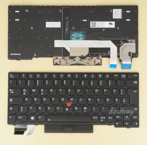 German Keyboard DE QWERTZ Deutsche Tastatur for Lenovo ThinkPad X280 (Type 20KF, 20KE), A285 (Type 20MW, 20MX), X390 (Type 20Q0, 20Q1, 20SC, 20SD) X395 (Type 20NL, 20NM) 01YP212 01YP132 01YP052, Backit, Black with Black Frame