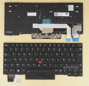 French AZERTY Français Keyboard For Lenovo ThinkPad X280 (Type 20KF, 20KE) Backit, Black with Black Frame