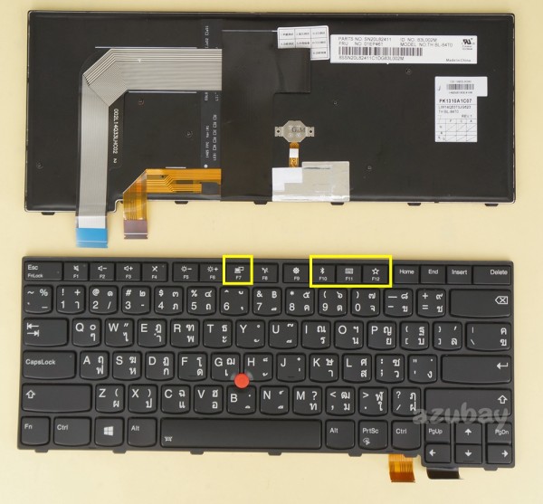 Thai TH & US Keyboardfor Lenovo Thinkpad T470P (20J6 20J7) T460P (20FW 20FX) Backlit Black