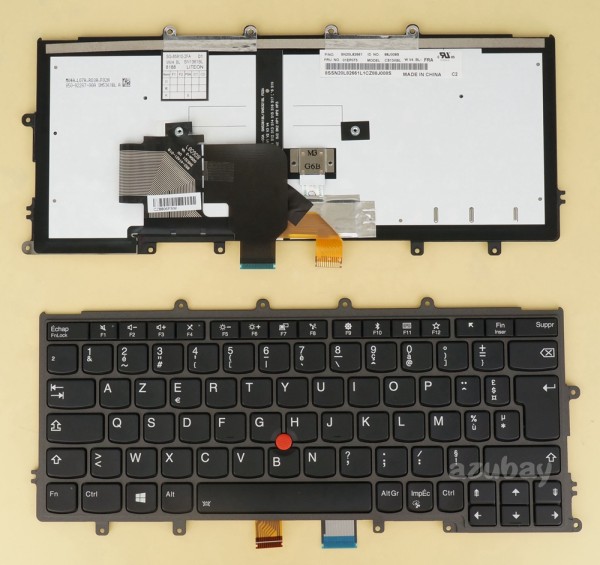 French Keyboard AZERTY Français Clavier for Lenovo Thinkpad X270 ( 20HM 20HN 20K5 20K6 ), A275 (Type 20KC, 20KD) X230S ( 20A3 20AG 20AH ), X240 ( 20AL 20AM 20AJ 20AK ), X240S ( 20AJ 20AK ), X250 ( 20CL 20CM ), X260 ( 20F5 20F6 ) , 01EP073 01EN597, Backlit, Black