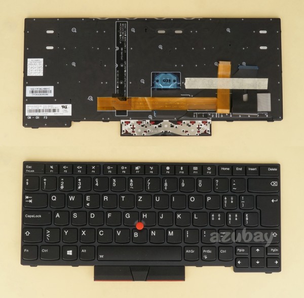 Swiss German CH SW QWERTZ Schweiz Tastatur Keyboard for Lenovo Thinkpad T490 (20N2 20N3), E490 ( 20N8 20N9), E495 ( 20NE), T495 ( 20NJ 20NK), L390 ( 20NR 20NS), L390 Yoga ( 20NT 20NU), L490 ( 20Q5 20Q6), 01YP306 01YP466 01YP546 01YP386, Backlit, Black with Black Frame