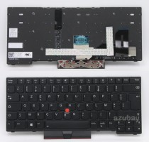 French AZERTY Français Keyboard For Lenovo Thinkpad T14 Gen 1 (Type 20UD,20UE,20S0,20S1,20S2,20S3) Backlit, Black with Black Frame