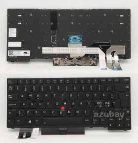 Scandinavian Nordic SD FI DK NW Keyboard for Lenovo Thinkpad T14 Gen 1 (Type 20UD,20UE,20S0,20S1,20S2,20S3) Backlit, Black with Black Frame