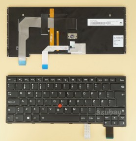 Norwegian Keyboard Norsk tastatur for Lenovo Thinkpad Yoga 14 (Type 20FY, 20DM, 20DN) Backlit, Black with Frame