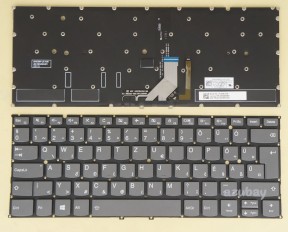 Hungarian Keyboard Magyar HG HU QWERTZ Billentyűzet for Lenovo Ideapad Yoga 920-13Ikb(Type 80Y7), Yoga 920-13Ikb Glass (Type 80Y8), Yoga 6 pro, SN20N04661, Backlit, Gray, No Frame