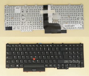 French Keyboard AZERTY Français Clavier for Lenovo Thinkpad P50 (Type 20EN 20EQ), P70 (Type 20ER 20ES),  P51 (Type 20HH, 20HJ) 00PA258 00PA340, Black with Frame