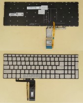 US UI English Keyboard for Lenovo IdeaPad 720s-15ikb (Type 81AC), 720S touch-15ikb (Type 81CR), SN20U15822, Backlit, Golden, No Frame