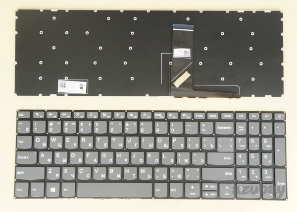 Russian Keyboard RU русский Клавиатура for Lenovo Ideapad 320-15abr, 320-15abr Touch, 320-15ast, 320-15iap, 320-15ikb, 320-15ikb Touch, 320C-15ikb, 320E-15ikb, 320H-15ikb, 320L-15ikb, 320R-15ikb, 320-15isk, 320E-15isk, 320H-15isk, 320L-15isk, 320R-15isk, 330-15ikb, 330-15ikb Touch, 330E-15ikb, 330H-15ikb, 330L-15ikb, 330R-15ikb, 520-15ikb, SN20M63062, Gray