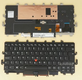 Portuguese Keyboard for Lenovo Thinkpad X1 Yoga 1st Gen (Type 20FQ, 20FR) 00JT880 01AW919, Backlit, Black with Frame