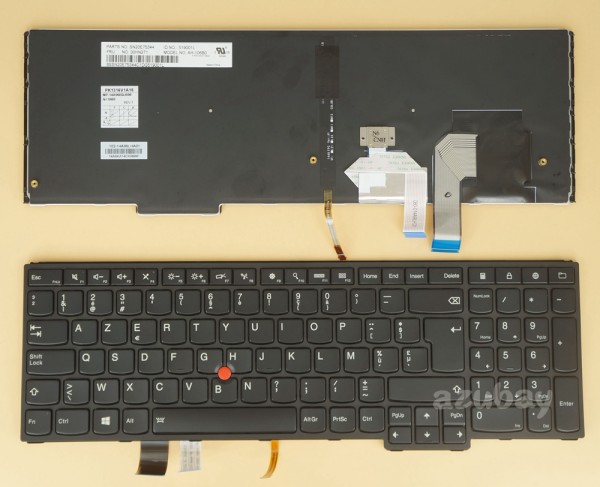 Belgian AZERTY Keyboard for Lenovo Thinkpad Yoga 15 ( Type 20DQ 20DR) Backlit, Black with Frame