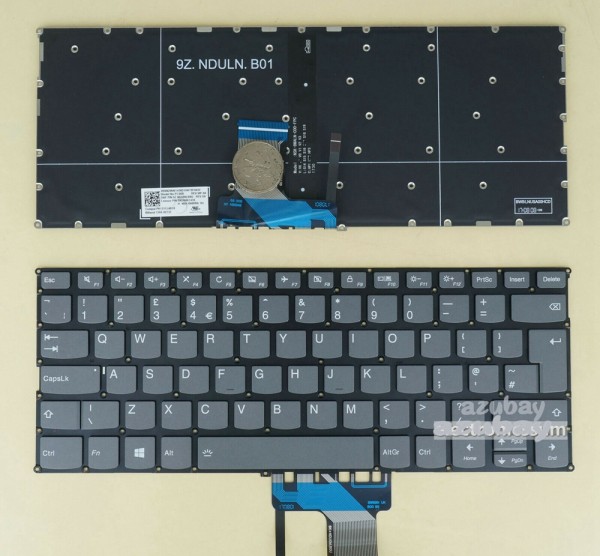 UK GB British Keyboard for Lenovo Ideapad Yoga 720-13IKB (Type 80X6, 81C3), SN20M61430, Backlit, Gray