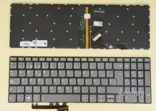 Spanish Keyboard SP Español Teclado for Laptop Lenovo Ideapad 320-15abr, 320-15abr Touch, 320-15ast, 320-15iap, 320-15ikb, 320-15ikb Touch, 320C-15ikb, 320E-15ikb, 320H-15ikb, 320L-15ikb, 320R-15ikb, 320-15isk, 320E-15isk, 320H-15isk, 320L-15isk, 320R-15isk, 330-15ikb, 330-15ikb Touch, 330E-15ikb, 330H-15ikb, 330L-15ikb, 330R-15ikb, 520-15ikb, SN20M63122, Gray, Backlit