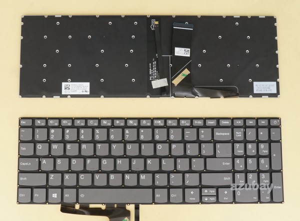 US UI English Keyboard for Lenovo Ideapad 320-15abr, 320-15abr Touch, 320-15ast, 320-15iap, 320-15ikb, 320-15ikb Touch, 320C-15ikb, 320E-15ikb, 320H-15ikb, 320L-15ikb, 320R-15ikb, 320-15isk, 320E-15isk, 320H-15isk, 320L-15isk, 320R-15isk, 330-15ikb, 330-15ikb Touch, 330E-15ikb, 330H-15ikb, 330L-15ikb, 330R-15ikb, 520-15ikb, SN20M63230, Gray, Backlit
