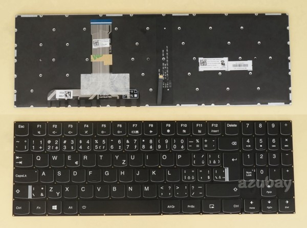 Czech Slovak Keyboard česká klávesnice Slovenská klávesnica for Lenovo Legion Y530 Y530-15ICH Y530-15ICH-1060 Y7000P Y7000P-1060, Black No Frame, White backlight