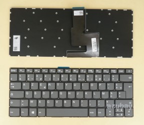 French Keyboard AZERTY Français Clavier for Lenovo Ideapad 320-14ast, 320-14iap, 320-14ibk, 320-14isk, 320e-14ibk, 320e-14isk, 320h-14ibk, 320h-14isk, 320l-14ibk, 320l-14isk, 320r-14ibk, 320r-14isk, 320s-14ikb, b320-14ikb, 320s-15abr, 320s-15ast, 320s-15ikb, 320s-15isk, 520s-14ikb, SN20M61885, Gray, No Frame