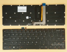 US UI English Keyboard for Lenovo Yoga 3 Pro-1370 ( Type 20448 ), Backlit, Black No Frame