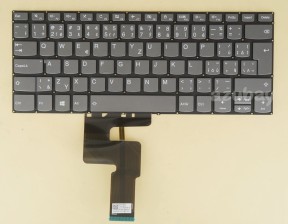 Czech Keyboard česká klávesnice for Lenovo Ideapad 2in1-14 330s-14ast 330s-14ast d, 330s-14ast u, 330s-14ikb 330s-14ikb d, 330s-14ikb u, 720-15ikb v130-14igm v130-14ikb v330-14arr v330-14igm v330-14ikb v330-14isk, Yoga 520-14ikb, SN20M61749, Backlit, Gray, No Frame