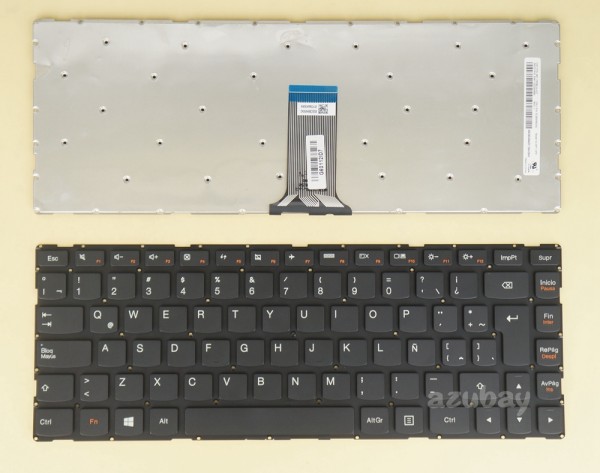 Latin LAS Spanish Keyboard LA Teclado for Lenovo S41-35, S41-70, S41-75, U41-70, Ideapad 100s-14IBR 300S-14ISK 500-14ACZ 500S-14ISK, Ideapad Yoga 500-14ACL 500-14IBD, 500-14IHW, MP-13P86LA-H27, Black, No Frame