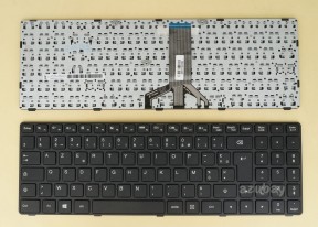 French Keyboard AZERTY Français Clavier for Lenovo Ideapad 100-15IBD ( Type 80QQ ), B50-50 ( Type 80S2 ), 5N20K25396, Black with Frame