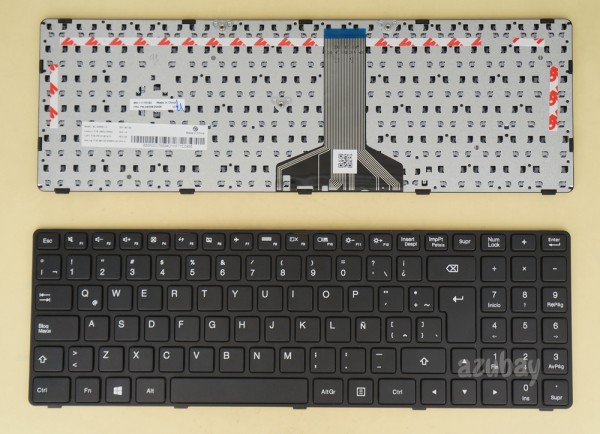 Latin LAS Spanish Keyboard LA Teclado for Lenovo Ideapad 100-15IBD ( Type 80QQ ), B50-50 ( Type 80S2 ), 5N20K25406, Black with Frame