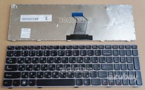Russian Keyboard RU русский Клавиатура for Lenovo V570 V570c B570 B570e B570e2 B575 B575e B580 B590 Ideapad Z570 Z575 25011910 25011832 25011885, Black with Gray Frame