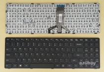 US UI English Keyboard for Lenovo Ideapad 100-15IBD ( Type 80QQ ), B50-50 ( Type 80S2 ) 5N20K25394, Black with Frame