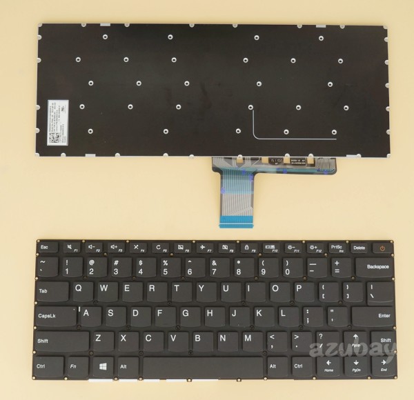 US UI English Keyboard for Laptop Lenovo Ideapad 110-14ibr ( Type 80T6 80UJ), 110-14ast ( Type 80TQ), SN20K81816, Black, No Frame