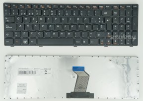 Spanish Keyboard SP Español Teclado for Laptop Lenovo Ideapad Z560 Z560A Z565A G570 G575 G770 G780, 25010790 25010820 25012357 25012622 25012444, Black with Black Frame